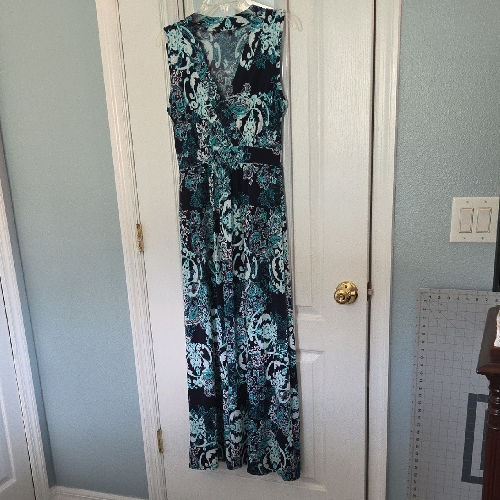 INC International Concepts Blue and Black Maxi Dress
